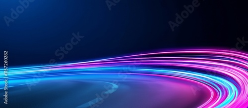An abstract motion of light leaks and lines, featuring impressive art with a purple and blue neon color abstract backdrop.