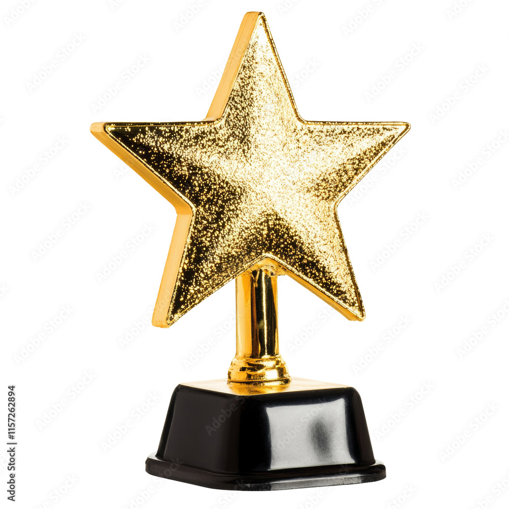 Gold star award trophy isolated transparent background Gold star award trophy isolated transparent background