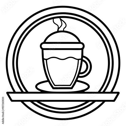 Coffee Shop Line Art Logo Vector Design