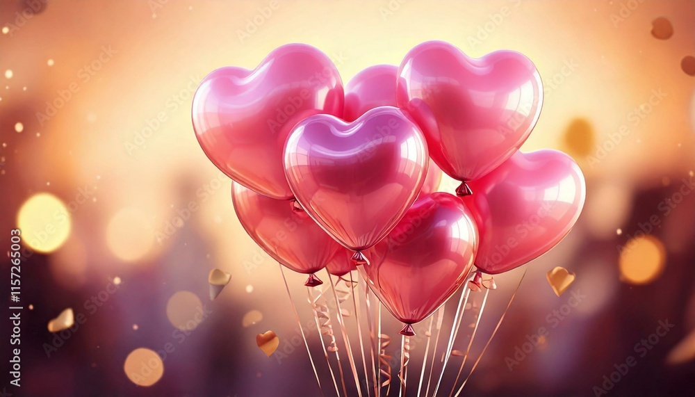 Heart-Shaped Balloons, Pink and White, Romantic Celebration, Valentine's Day Decor, Love and Relationship Symbol Heart-Shaped Balloons, Pink and White, Romantic Celebration, Valentine's Day Decor, Love and Relationship Symbol