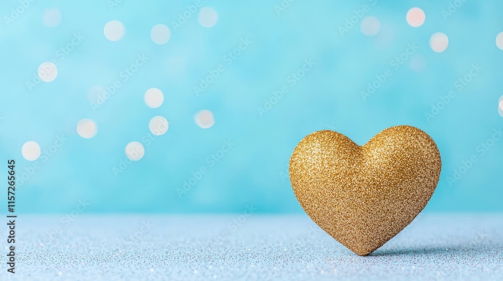 Fototapeta premium A glitter-covered heart, embodying the concept of a joyful Valentine's Day, expressing love, generated by AI.