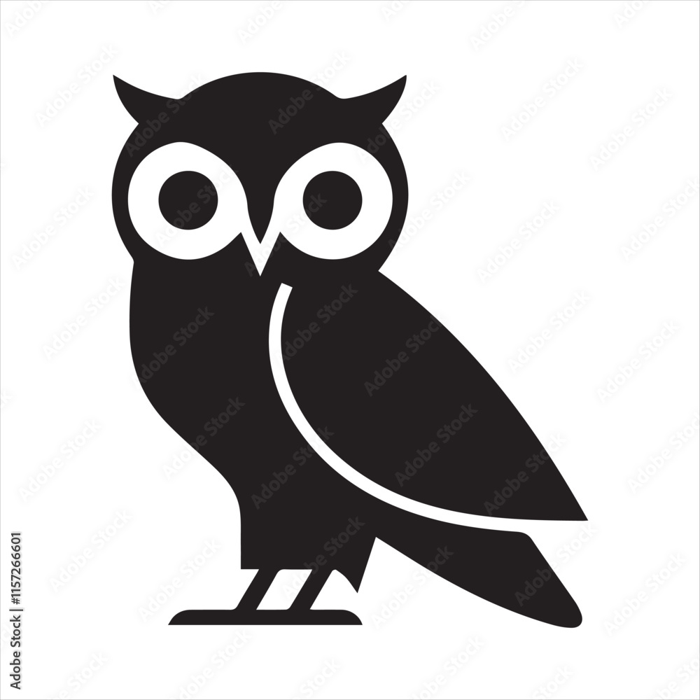 Obraz premium silhouette of an owl. simple black color vector illustrations eps 10 on a white background. 