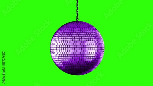 Discoball animation on green background