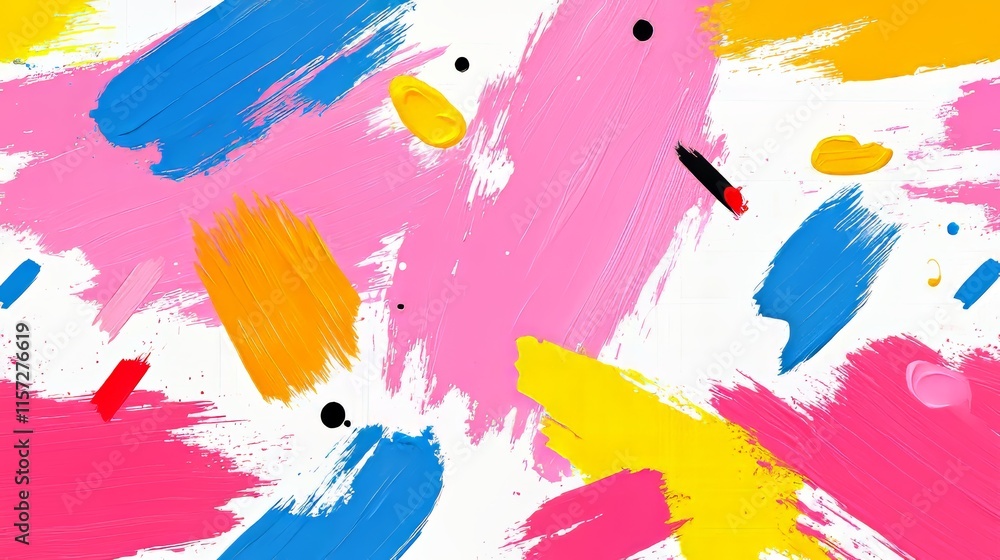 Fototapeta premium Glitch-style digital art with a mix of bright blocks and lines.