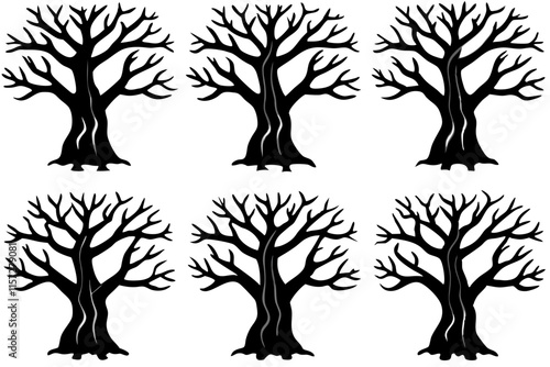 Baobab Tree Spooky Silhouette Bundle set photo