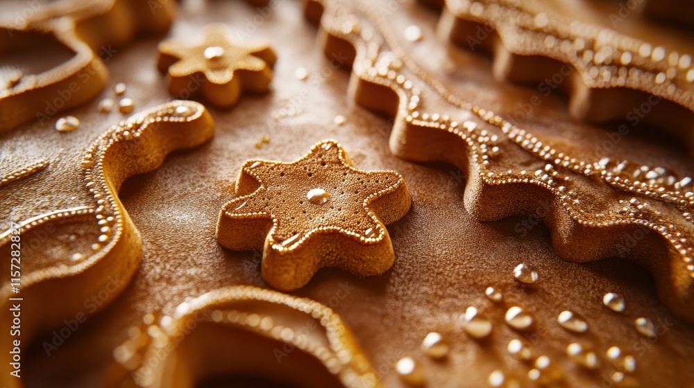 Close-Up of Decorative Gingerbread Cookies with Icing and Sprinkles on a Wooden Surface in Warm Lighting Close-Up of Decorative Gingerbread Cookies with Icing and Sprinkles on a Wooden Surface in Warm Lighting
