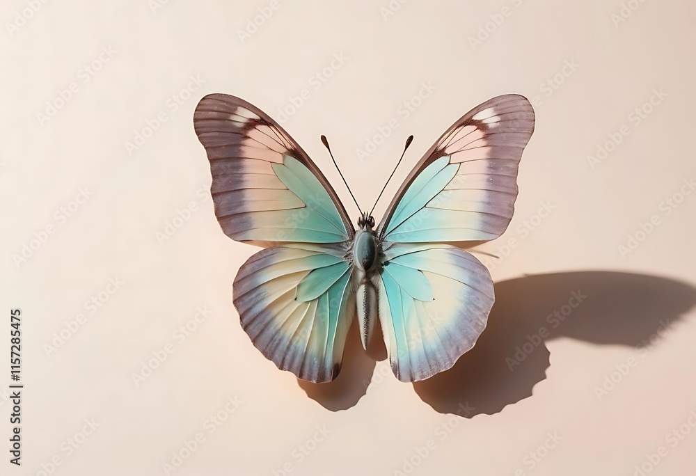 Pastel Butterfly Wings Displayed Against Neutral Background Pastel Butterfly Wings Displayed Against Neutral Background