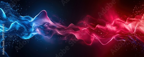Caregiver Compassion Golden years type. Flowing colorful waves in blue and red tones with a dynamic feel.