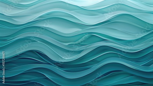 An abstract background with layered waves and curves in shades of blue and teal, giving a sense of depth and serenity photo