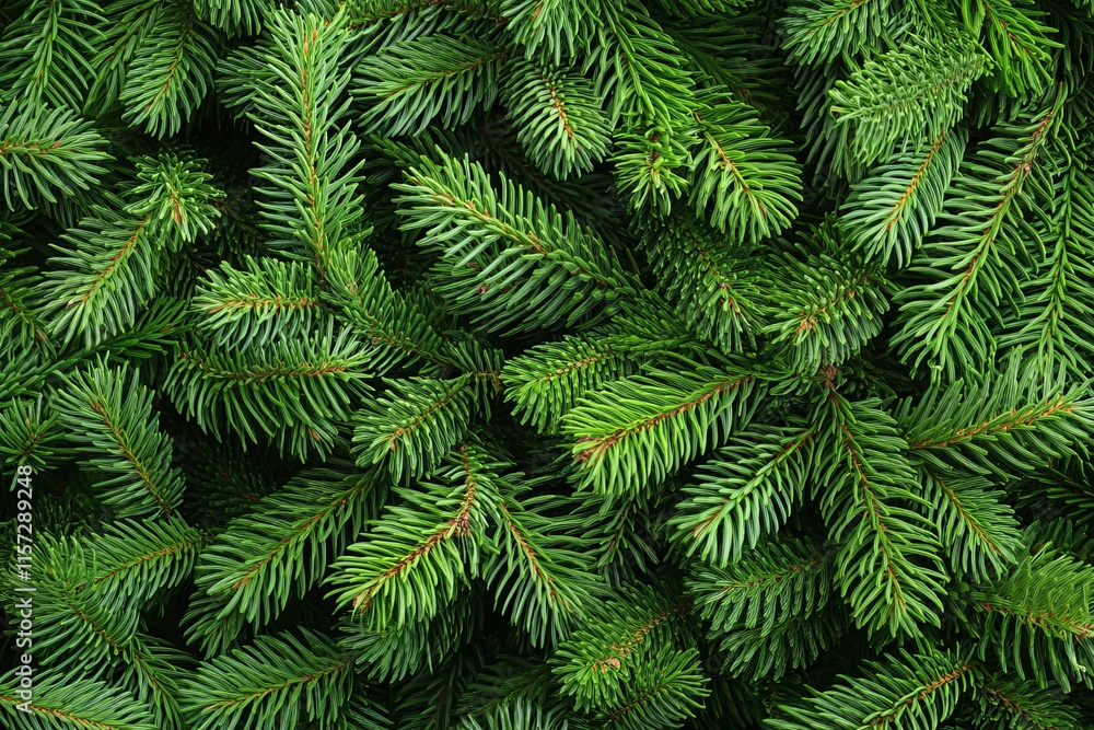 Winter Wonderland with Dense Pine Tree Branches Winter Wonderland with Dense Pine Tree Branches