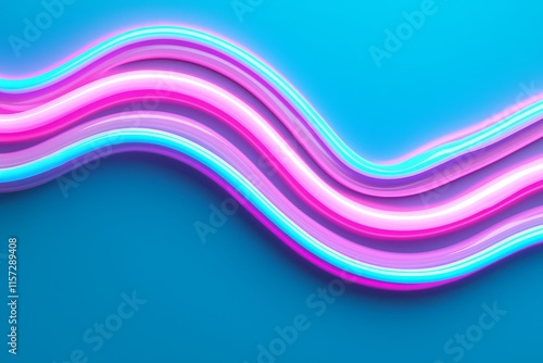 A neon light figure in ultraviolet, forming an abstract crown shape.