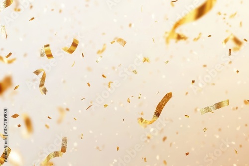 Gold Falling Foil Confetti with Glitter Dust: A shower of golden foil confetti with glitter dust creating a festive atmosphere.