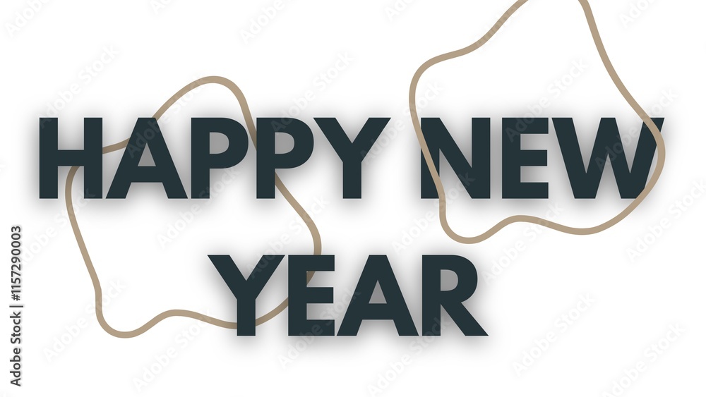 Fototapeta premium Happy new year letters banner, Happy new yeaR illustration. use forposter, banner, flyer, background