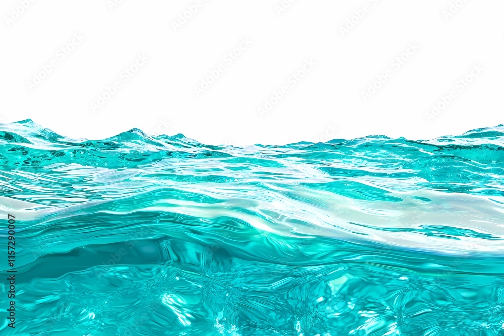 Fototapeta premium Crystal Clear Turquoise Water Surface with Gentle Waves and Reflections