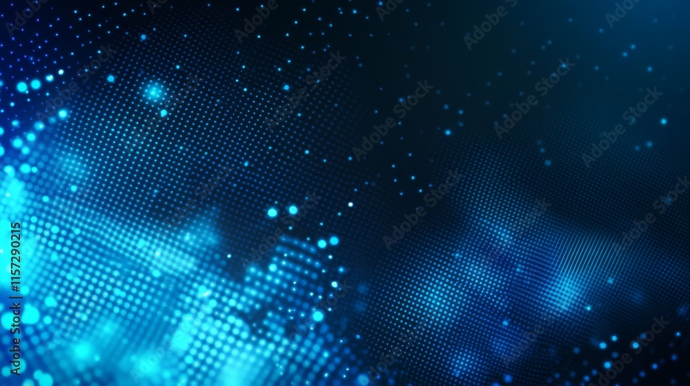 Bright Blue Digital Background With Glowing Particles and Dots Creating an Intricate Pattern Reminiscent of Technology and Data Visualization Bright Blue Digital Background With Glowing Particles and Dots Creating an Intricate Pattern Reminiscent of Technology and Data Visualization
