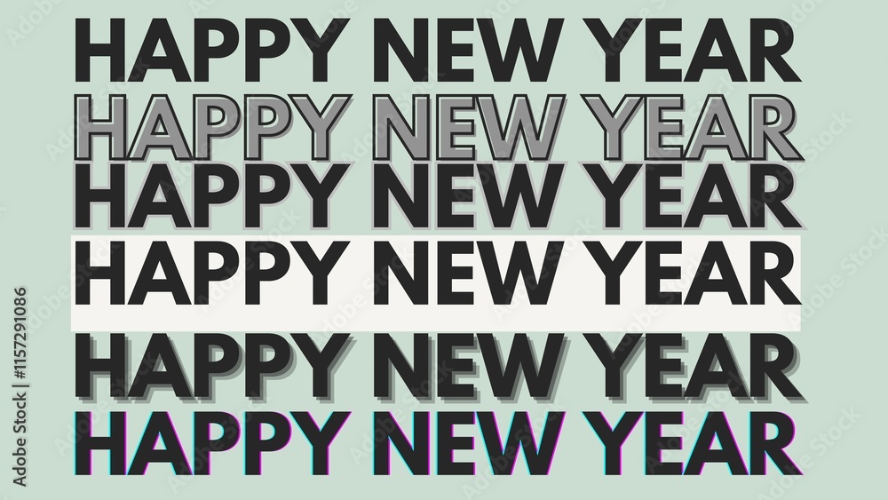Obraz premium Happy new year letters banner, Happy new yeaR illustration. use forposter, banner, flyer, background