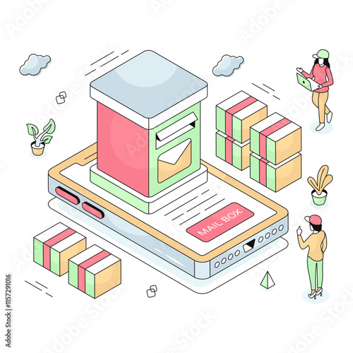 Modern design illustration of letterbox