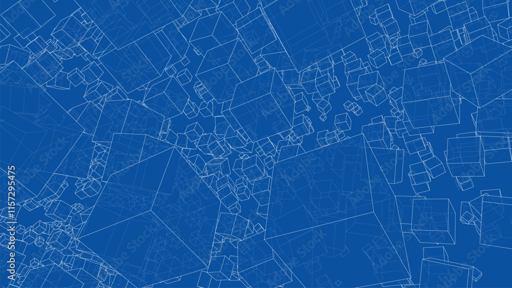 Fototapeta premium Wireframe Boxes. Sketch style