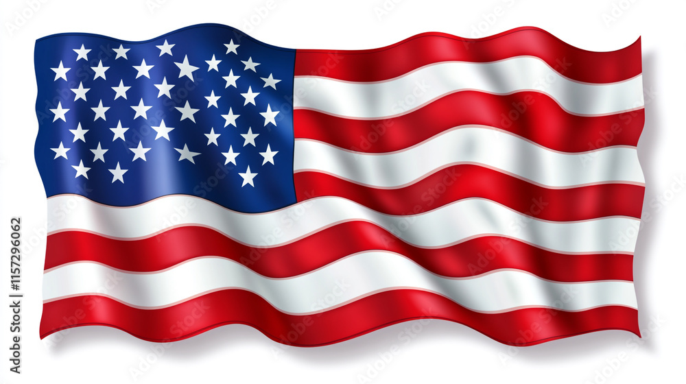 Obraz premium Waving American flag symbolizing freedom and remembrance for Memorial Day. 