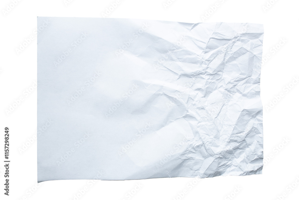 Crumpled piece of white paper. Isolated on a transparent background. Crumpled piece of white paper. Isolated on a transparent background.