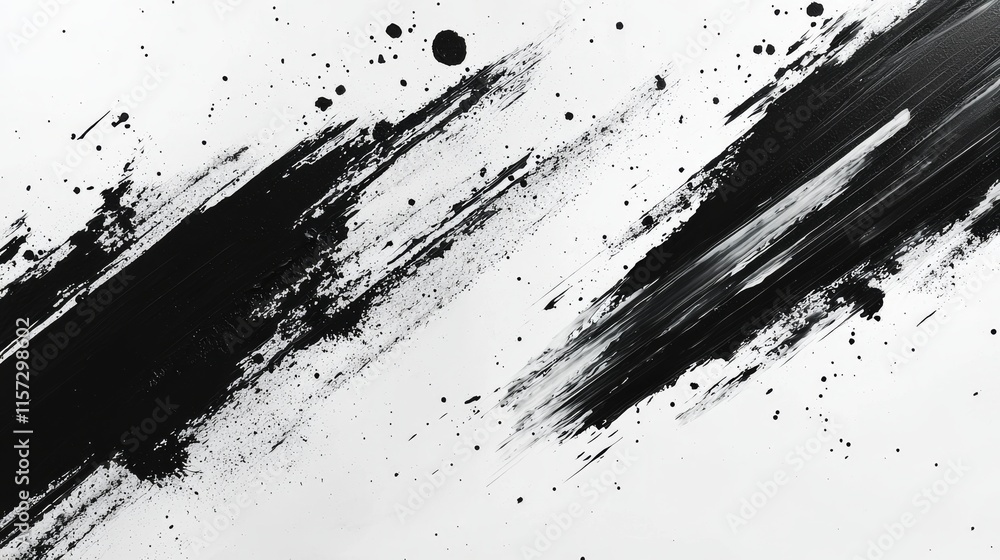 A black and white paint splatter on a textured background, rendered in an abstract style. A black and white paint splatter on a textured background, rendered in an abstract style.