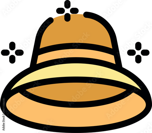 Classic pith helmet, ideal for tropical climates, ensures protection from the sun during exciting safari adventures