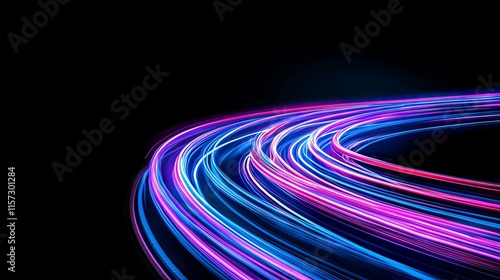 An abstract background with light effects, illustrating a high-speed technology concept and the movement of speed on the road.