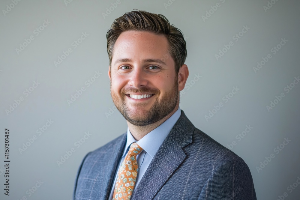 Confident Businessman Smiling in Formal Suit Confident Businessman Smiling in Formal Suit