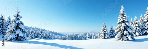 Wallpaper Mural Snow-clad pine trees against a bright blue sky, landscape, serene Torontodigital.ca