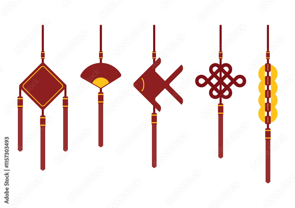 Chinese new year china tassels - set 1 - 04 Chinese new year china tassels - set 1 - 04
