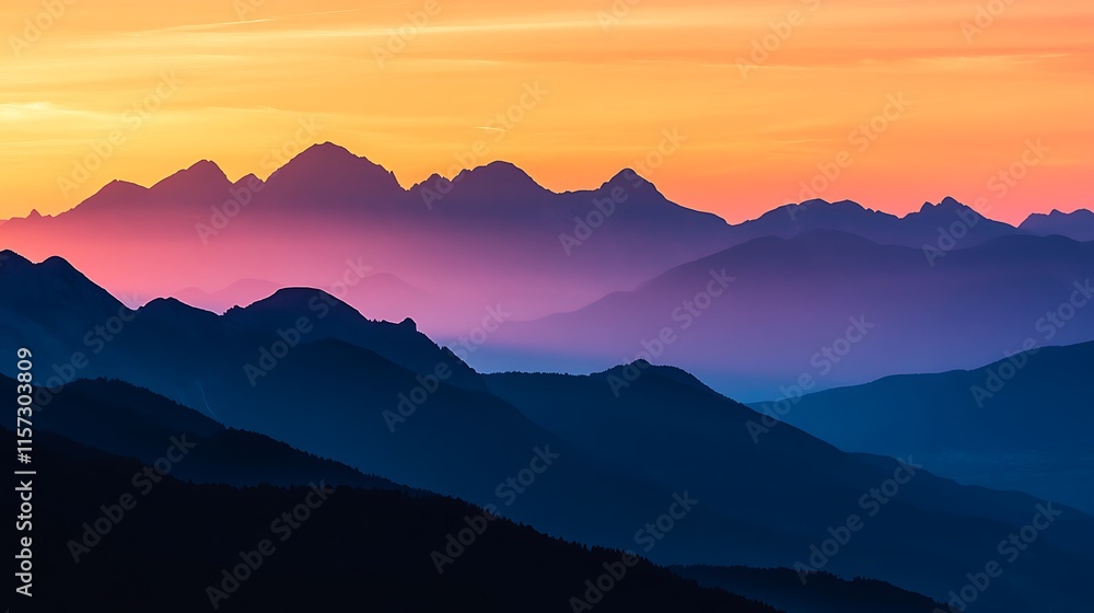 Silhouette of a Mountain: Photograph a silhouette of a mountain range against a dramatic sunset Silhouette of a Mountain: Photograph a silhouette of a mountain range against a dramatic sunset