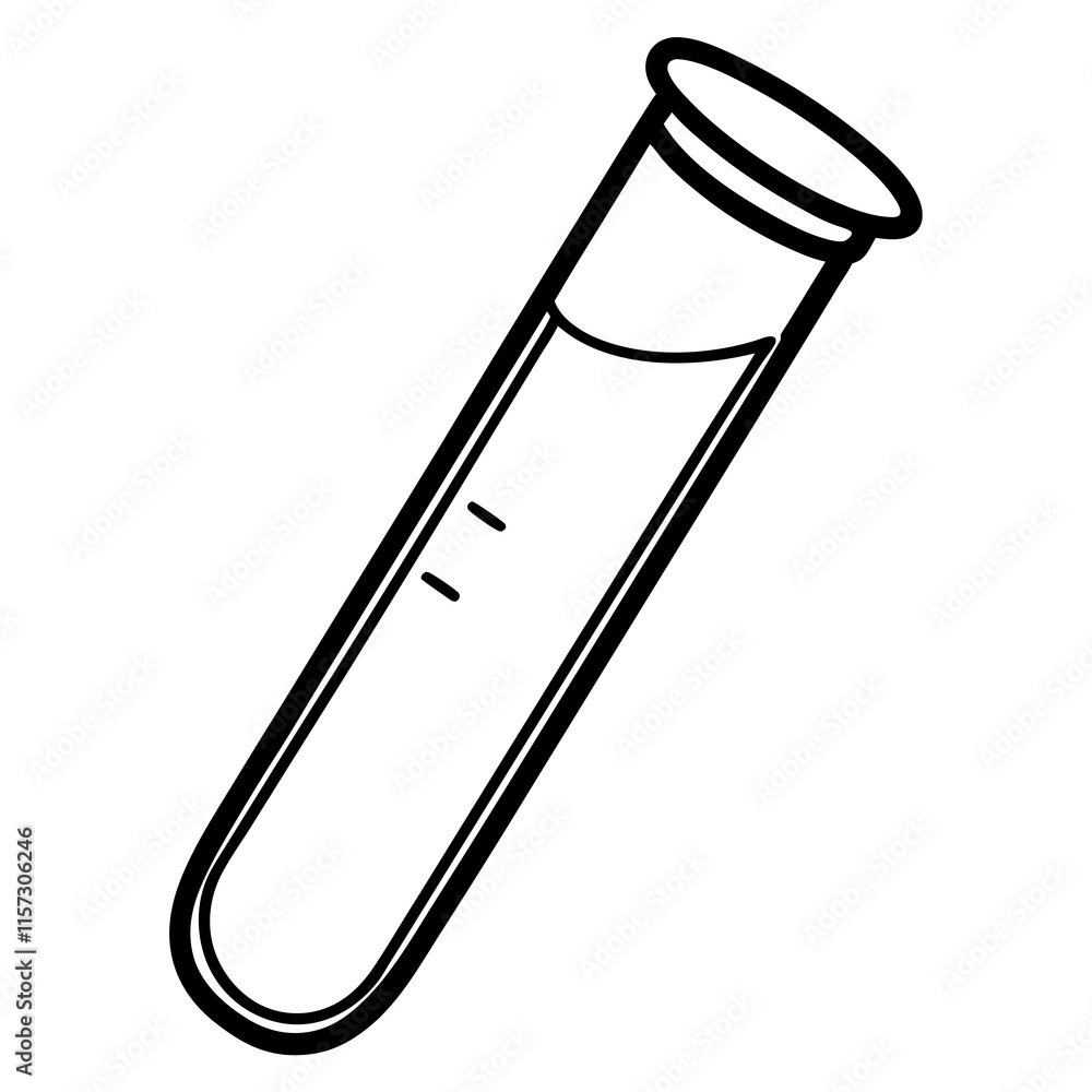 Elegant Lab Test Tube Line Art Illustration Elegant Lab Test Tube Line Art Illustration