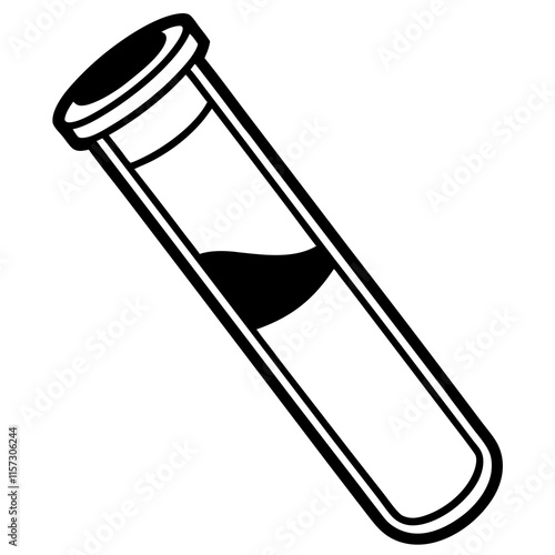 Elegant Lab Test Tube Line Art Illustration photo