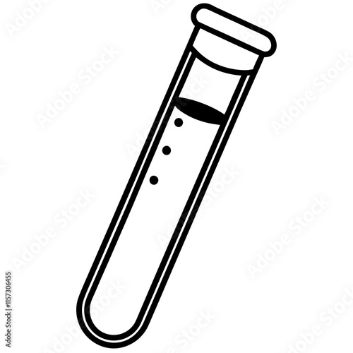 Elegant Lab Test Tube Line Art Illustration photo