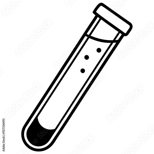 Elegant Lab Test Tube Line Art Illustration photo