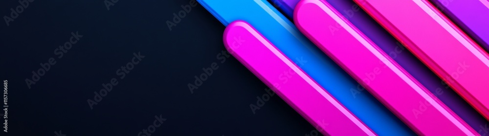 Fototapeta premium A rapid streak of light, moving swiftly, with neon glow, blurred lines, creating an abstract background in 3D rendering.