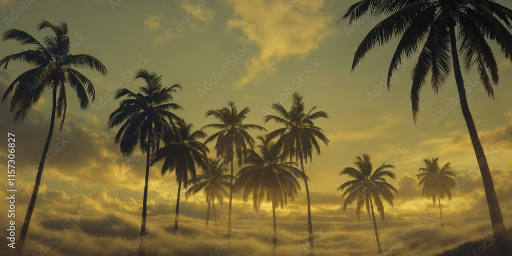 Concept photo of palm trees with space for text Concept photo of palm trees with space for text