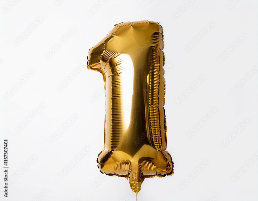 Obraz premium 1, Balloon number fifteen made of rose gold color