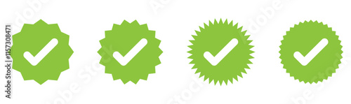 Checkmark icon. Verified checkmark icon set. Vector illustration