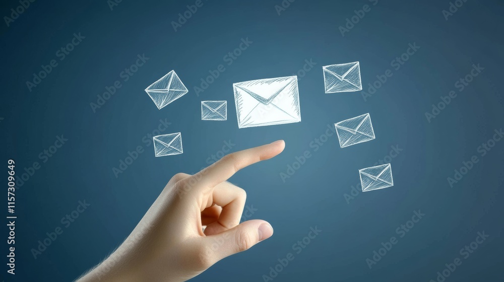 Email marketing concept, Human touch on email and surfing the internet with email icon, email icon, e-mail communication, e-mail marketing concept, send e-mail or news letter, online working internet. Email marketing concept, Human touch on email and surfing the internet with email icon, email icon, e-mail communication, e-mail marketing concept, send e-mail or news letter, online working internet.