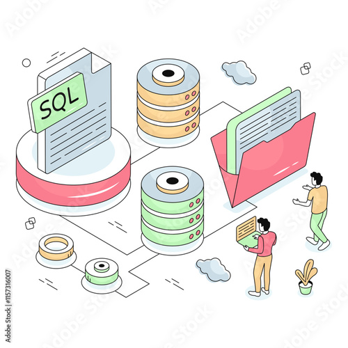 Trendy vector design of sql file