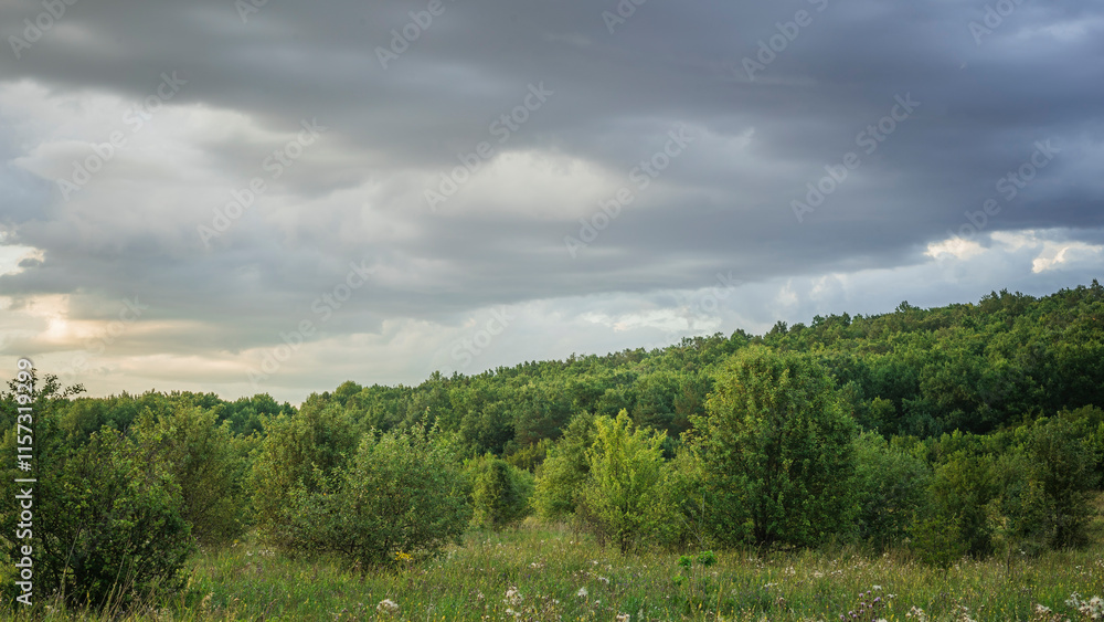 cloudy landscape at sunset in the countryside cloudy landscape at sunset in the countryside