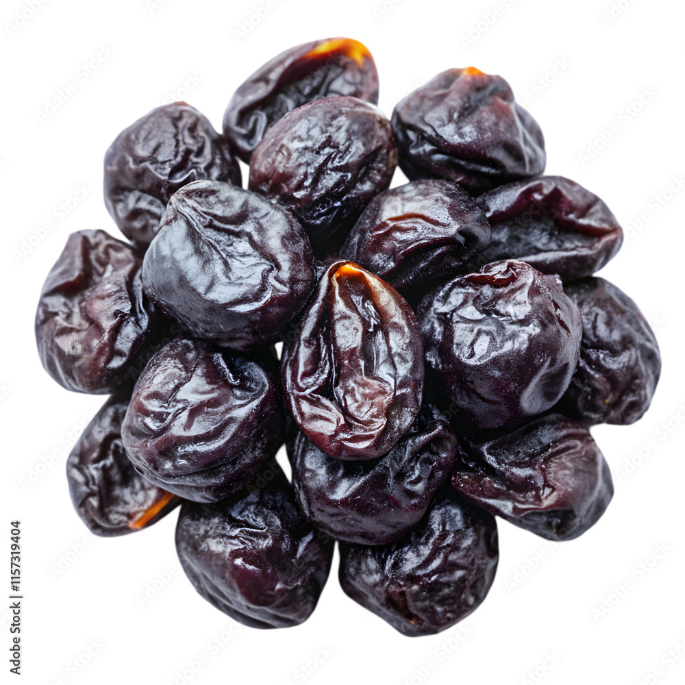 prunes top view isolated on transparent background prunes top view isolated on transparent background