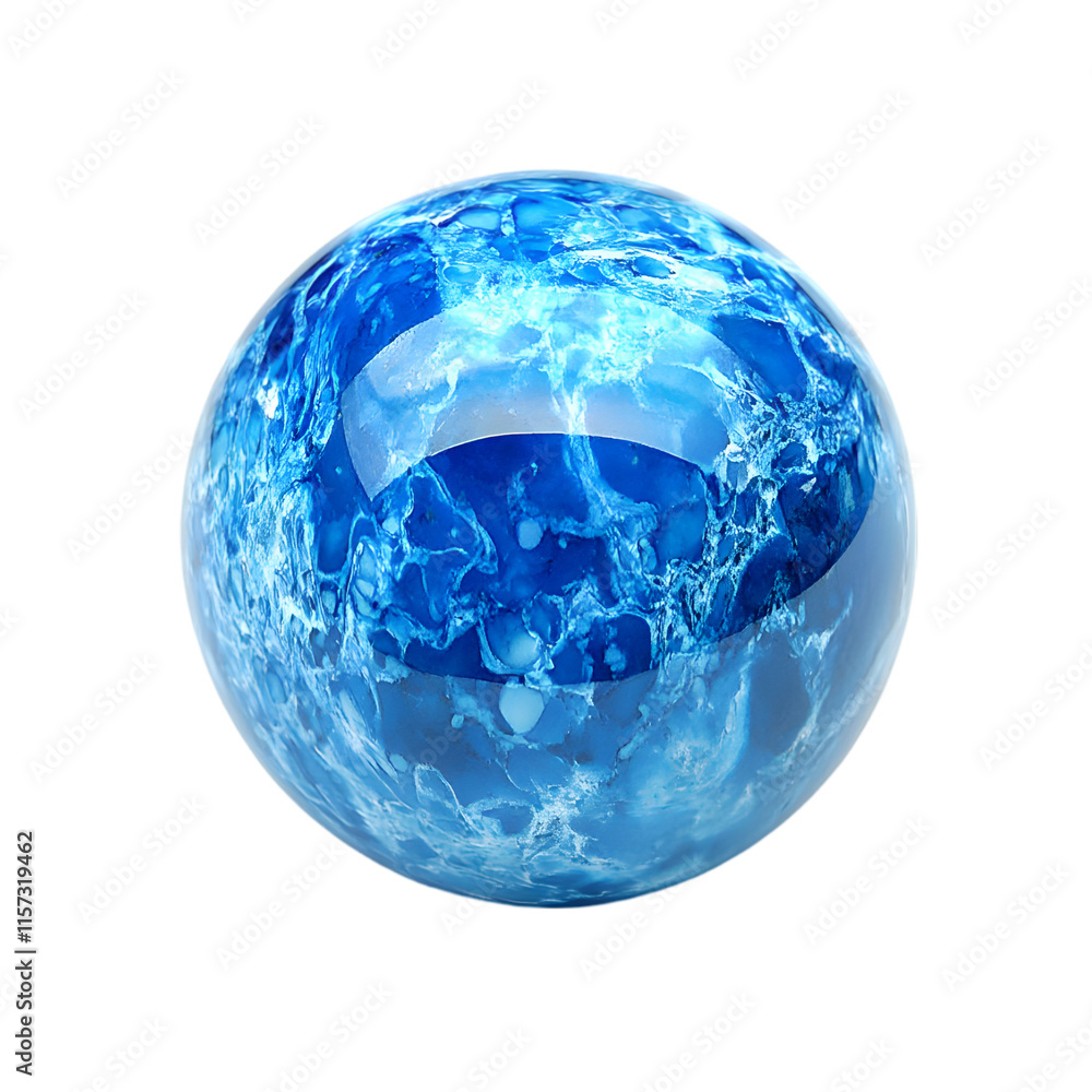 © Daniel - Blue Marble Sphere  Abstract Glossy Orb  Water Texture  Nature Inspired Design Element