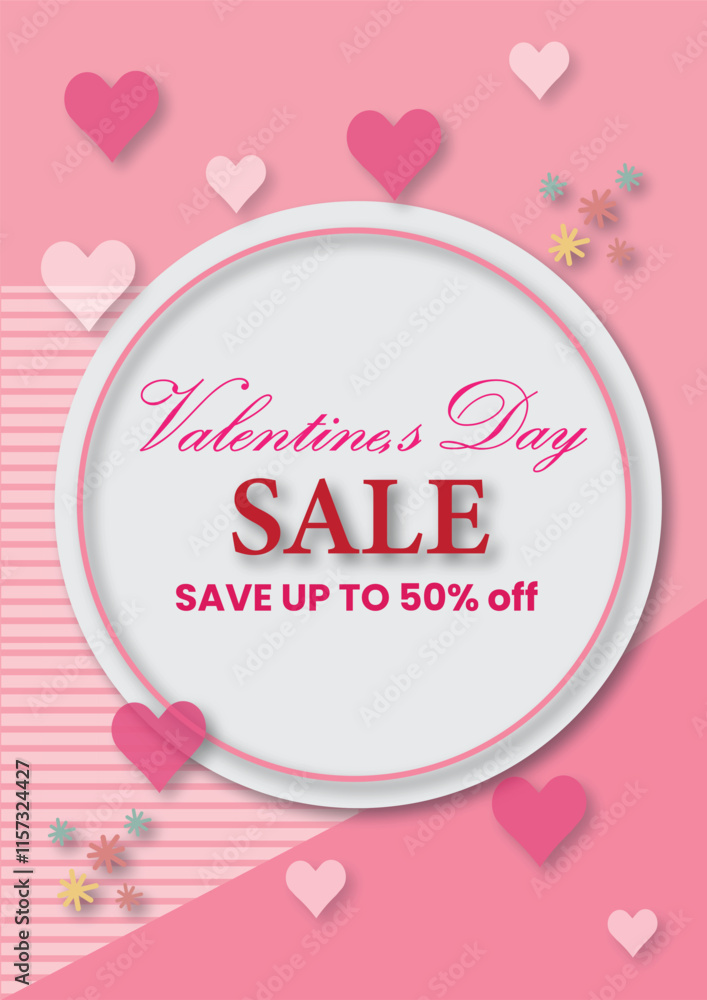 Valentine's day concept posters set. Valentine Day Sale Banner, Discount Card Design Vector illustration Valentine's day concept posters set. Valentine Day Sale Banner, Discount Card Design Vector illustration
