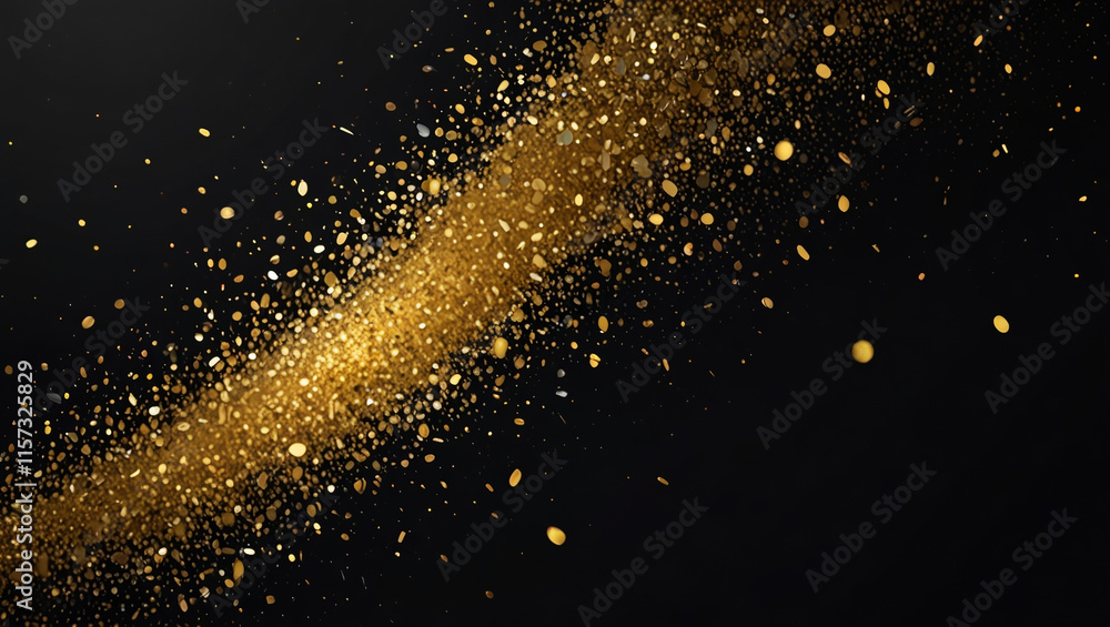 gold glitter splash art illustration. with beautiful luxury sparkling confetti on black background gold glitter splash art illustration. with beautiful luxury sparkling confetti on black background