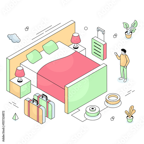 Premium download illustration of bed
