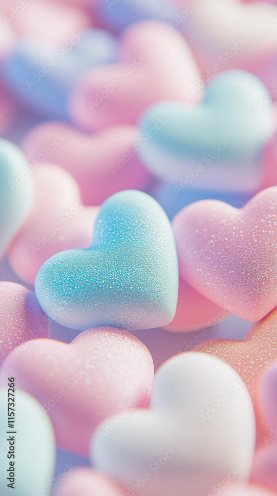 Obraz premium Pastel hearts background.