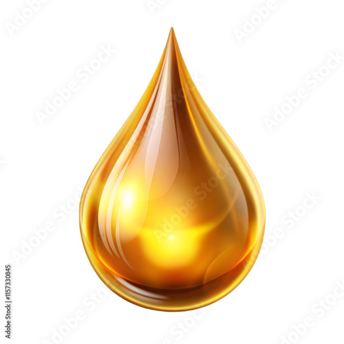 realistic oil drop isolated on transparent background
