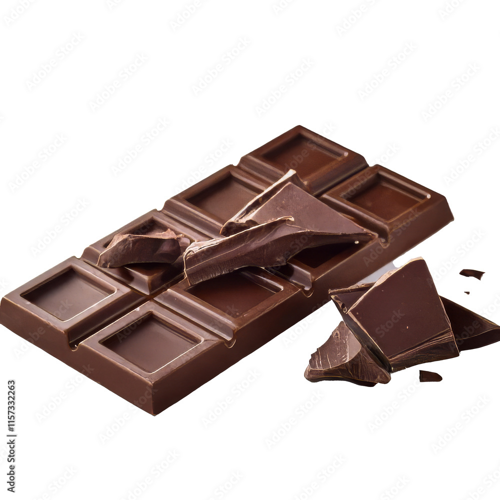 Dark chocolate bar on transparent background Dark chocolate bar on transparent background